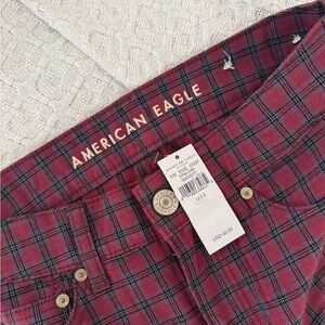 American Eagle Outfitters Red Plaid Mini Skirt